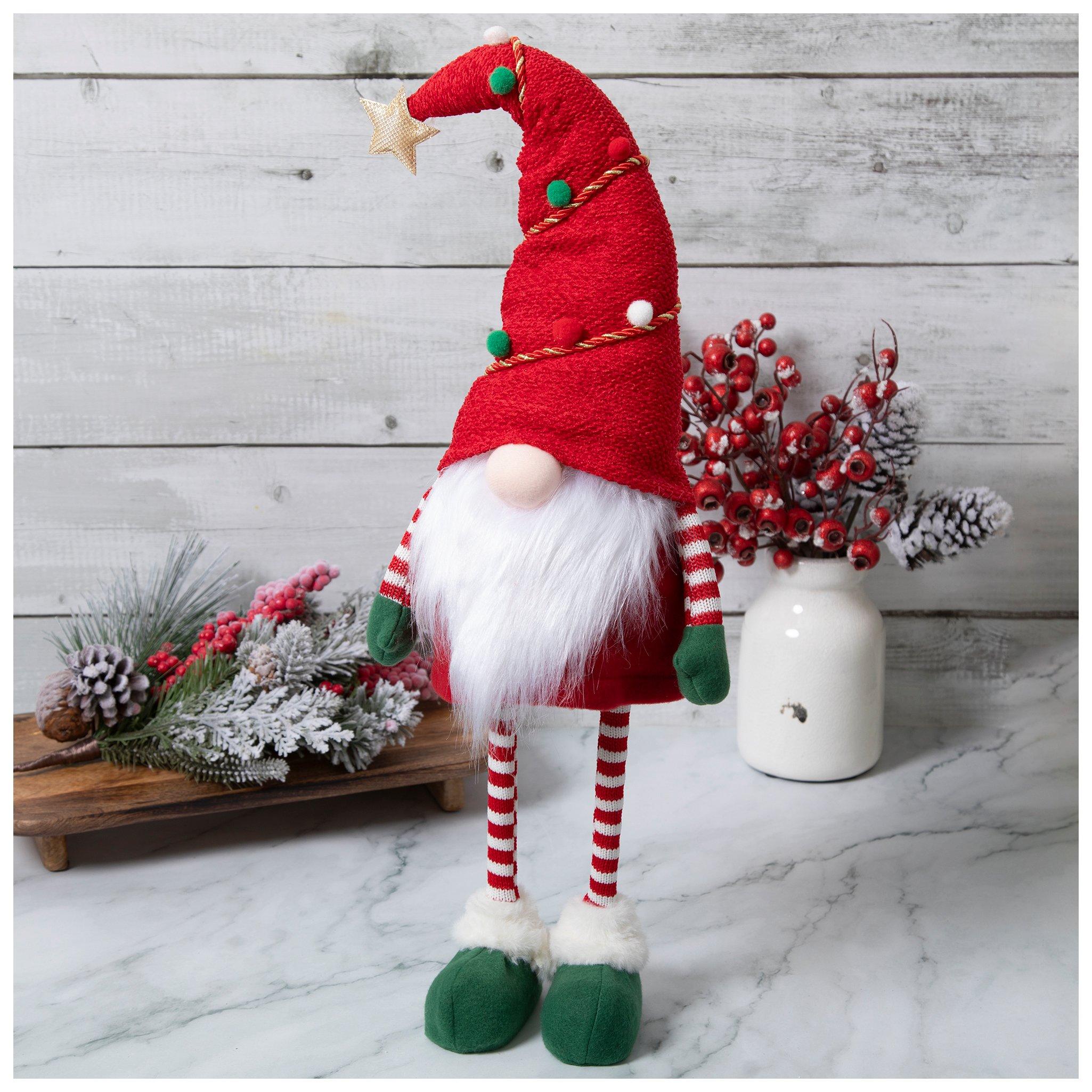 Stone Holiday Gnome Stack with Pine Tree Hat 23.25