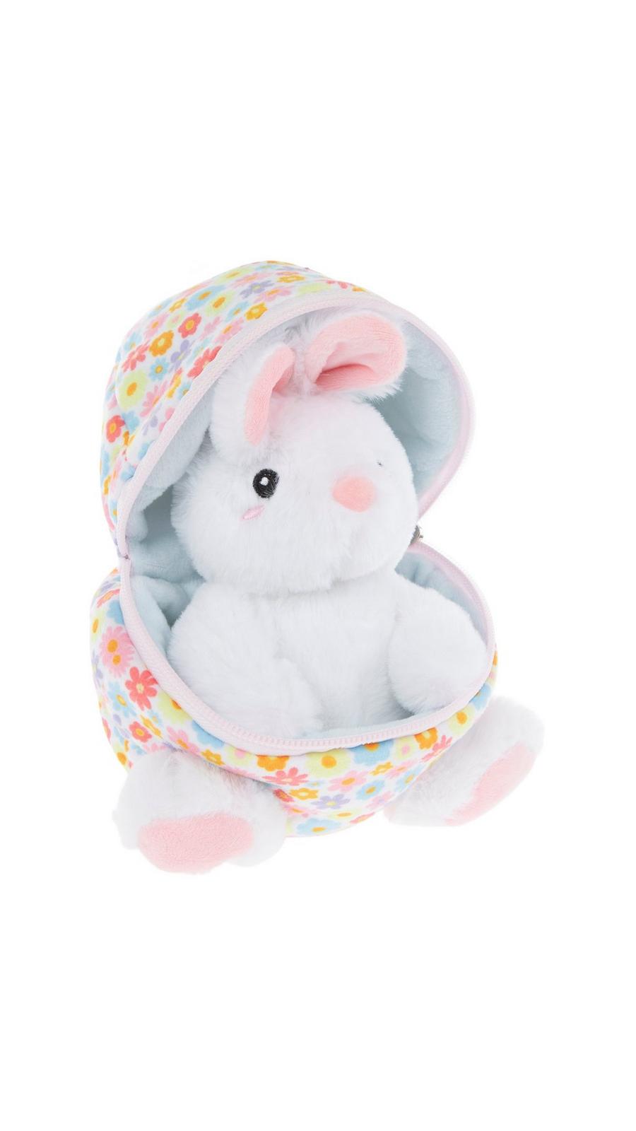 White Bunny Floral Zip Egg Plush | Hobby Lobby | 106362412