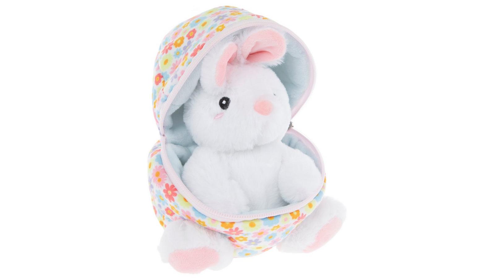 White Bunny Floral Zip Egg Plush | Hobby Lobby | 106362412