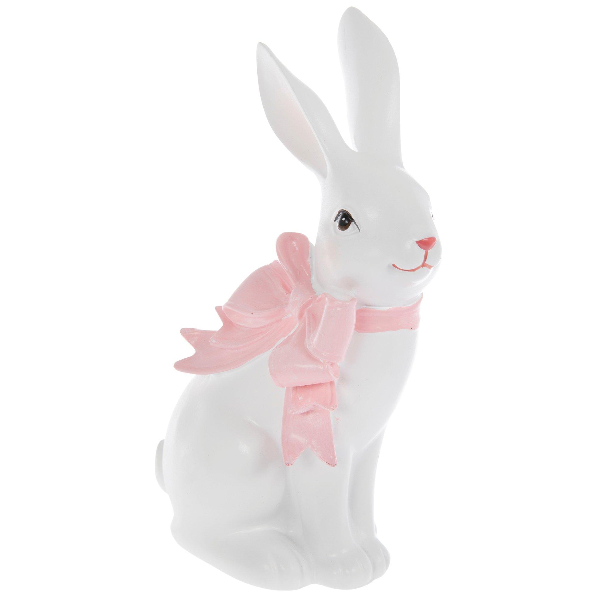 Bunny Wearing Pink Bow Figurine | Hobby Lobby | 106371850