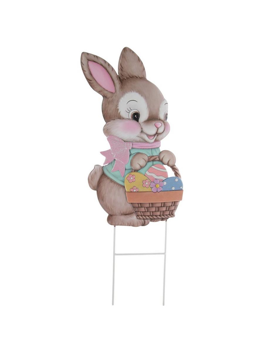 Bunny Holding Egg Basket Metal Garden Stake | Hobby Lobby | 106376123