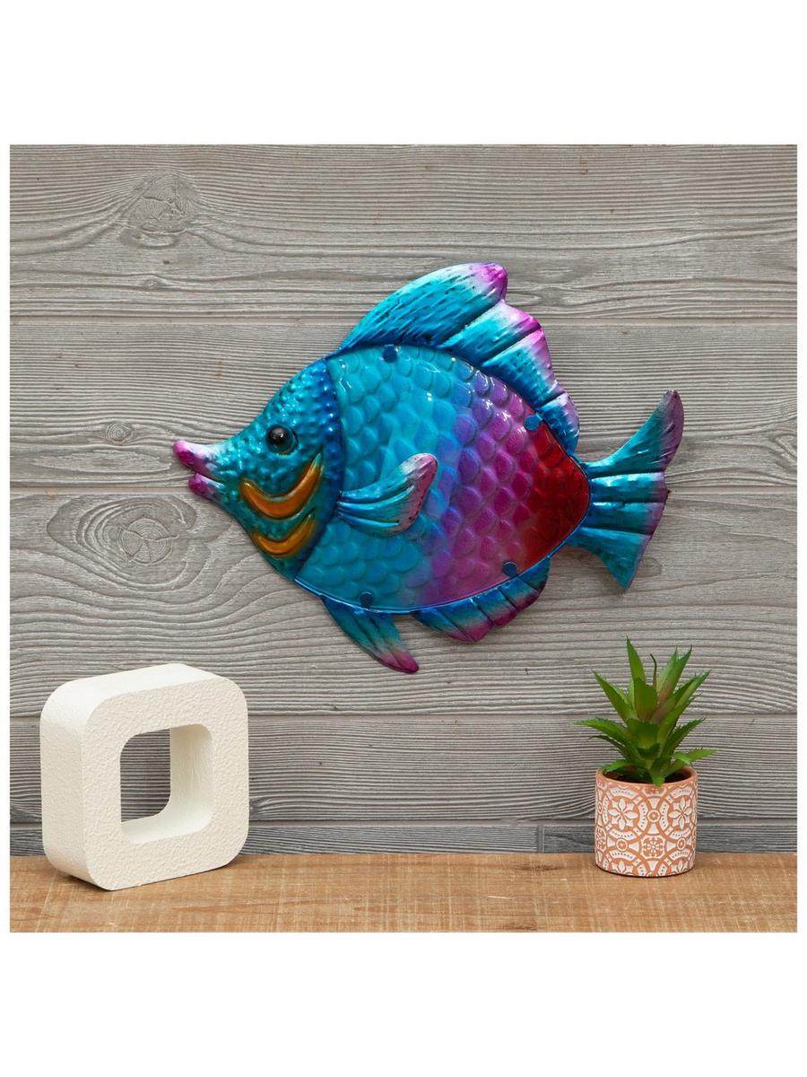 Vieille Affiche De Pêche Encadrée - Déco Murale Bois Et Métal 23,5 X 9,5 - Maison Hobby Lobby