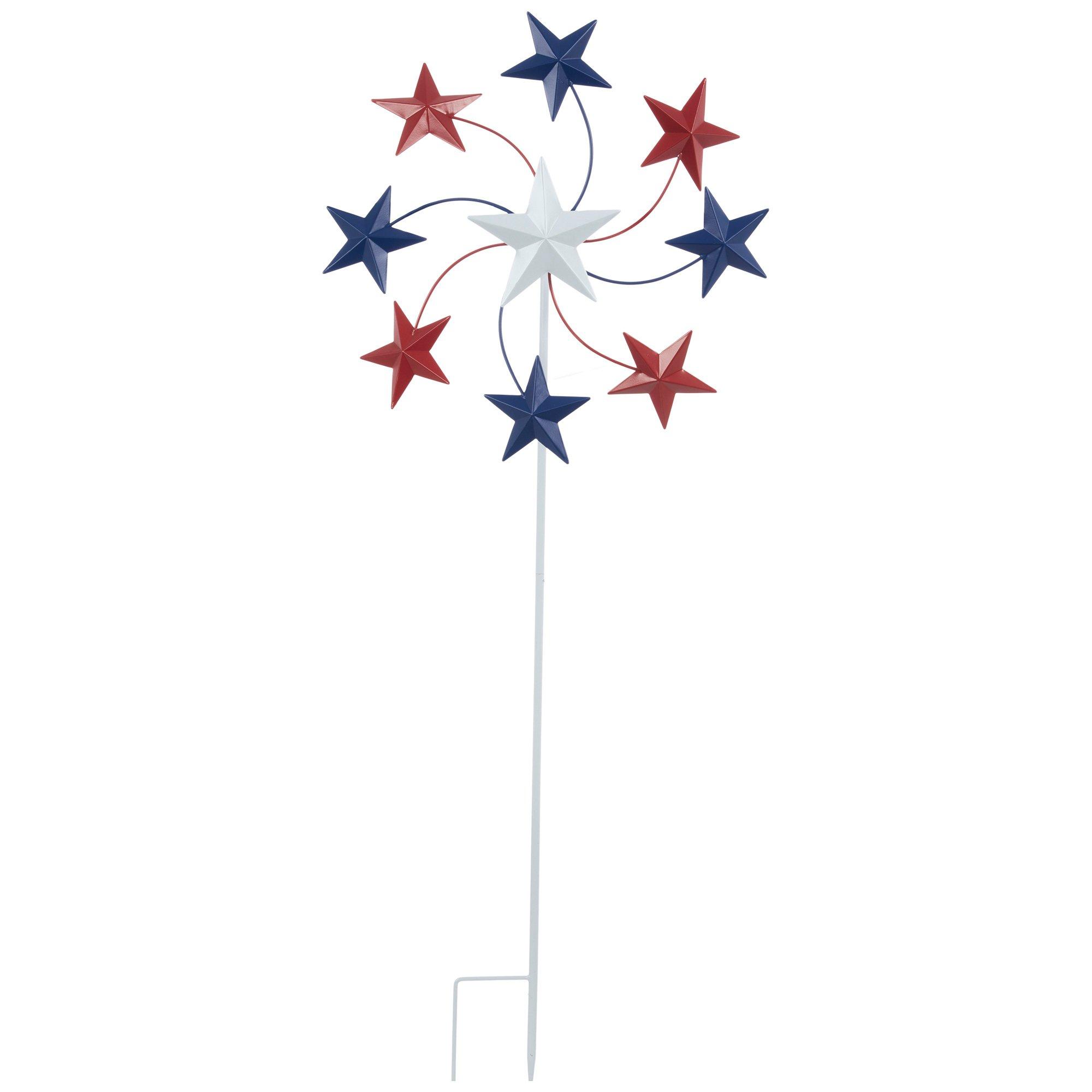 Patriotic Stars Metal Wind Spinner Garden Stake | Hobby Lobby