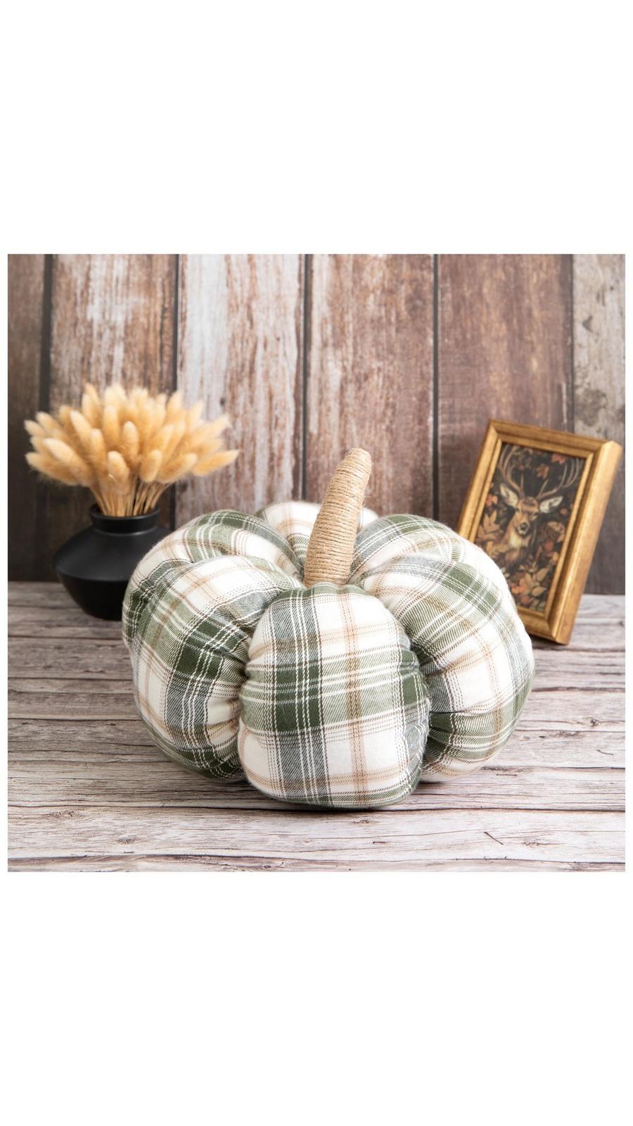 Green Plaid Plush Pumpkin | Hobby Lobby | 106409940