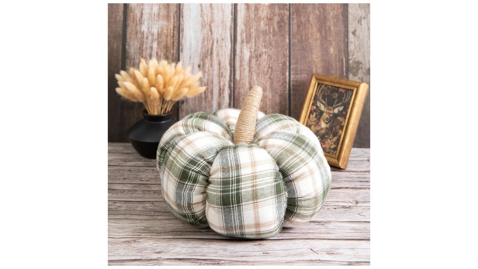 Green Plaid Plush Pumpkin | Hobby Lobby | 106409940