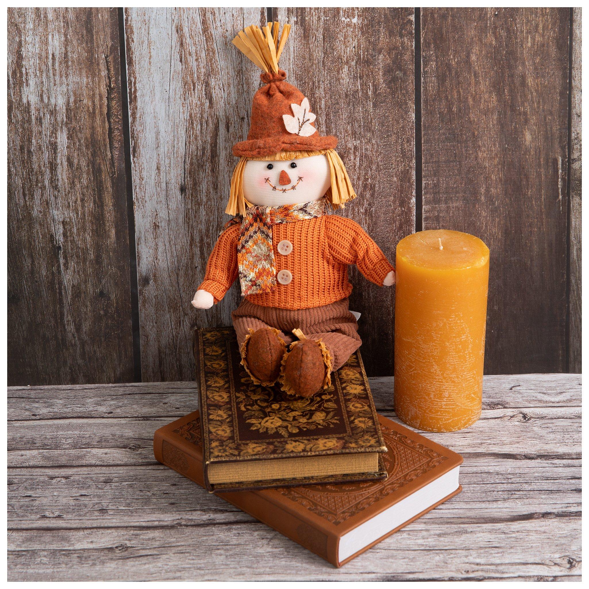 Orange Knit Sweater Scarecrow Shelf Sitter | Hobby Lobby | 106411193