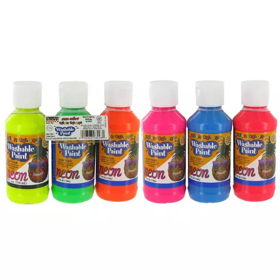 6*25ml Neon Color Tempera Paint for Students and Kids - China