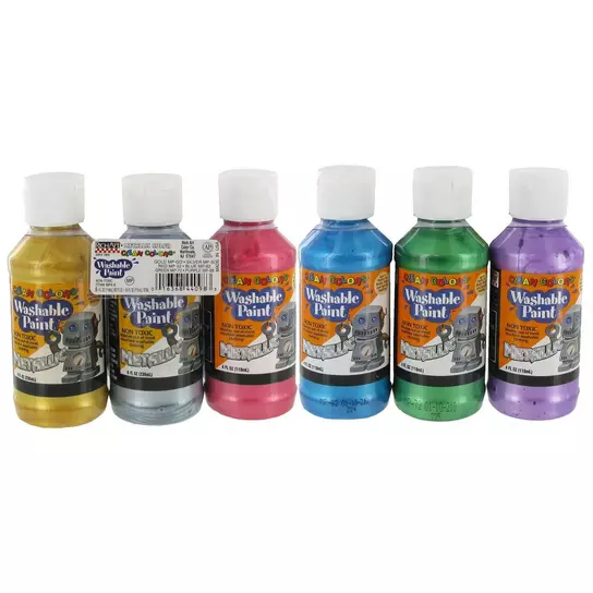Hello Hobby Brand Washable Tempera Paint For Kids Arts and Crafts 3.3 oz.  Yellow