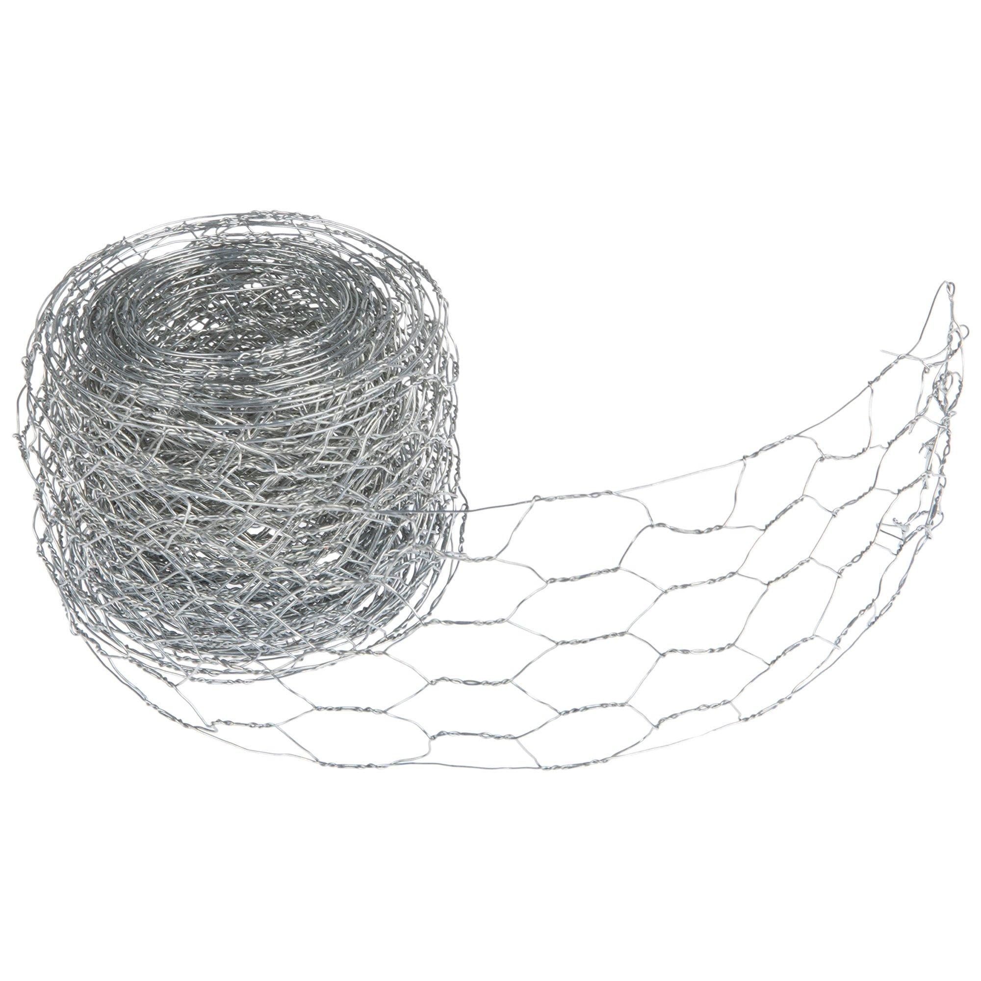 2.5 Chicken Wire Ribbon: Light Beige & White (10 Yards