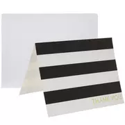 Black & White Striped Thank You Cards