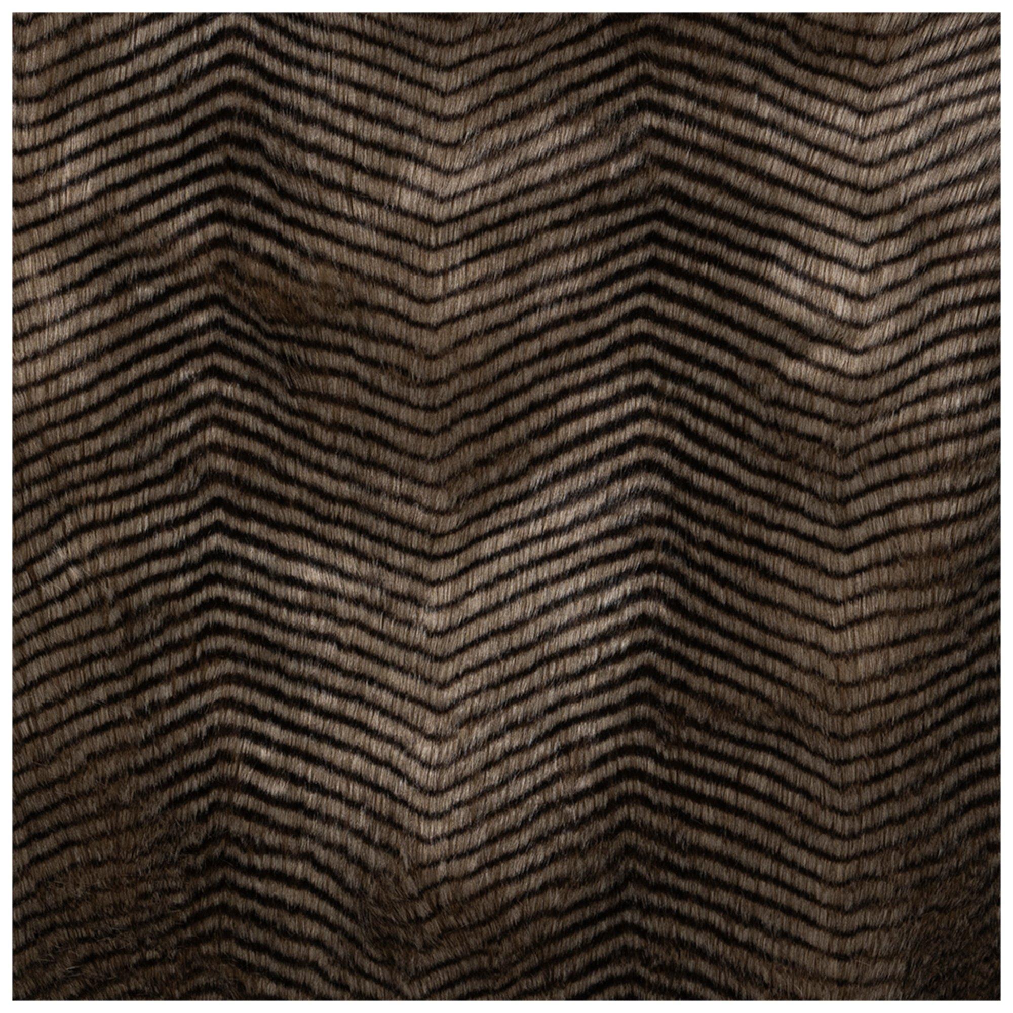 Black & Brown Striped Faux Fur Fabric Hobby Lobby 1090430