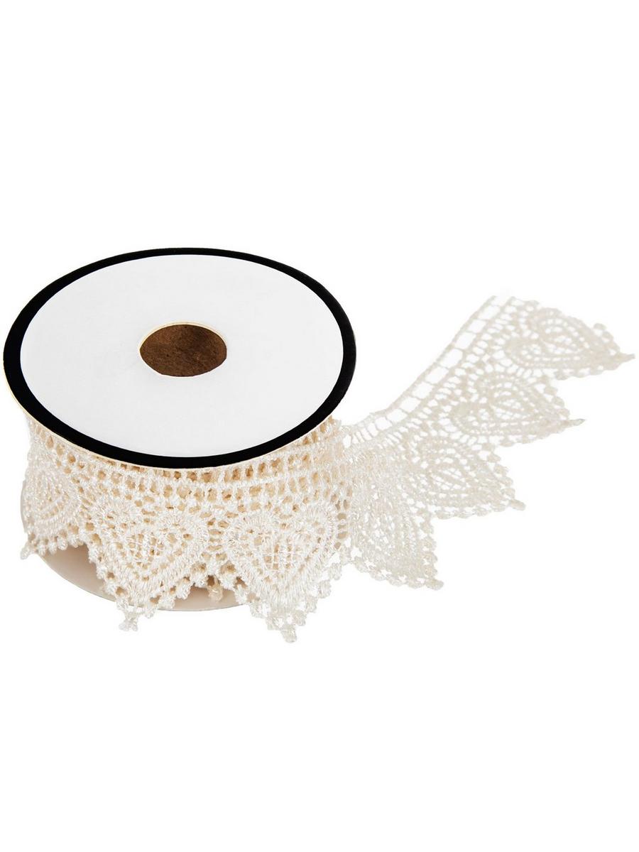 Ivory Heart Drop Lace Trim - 1 1/2