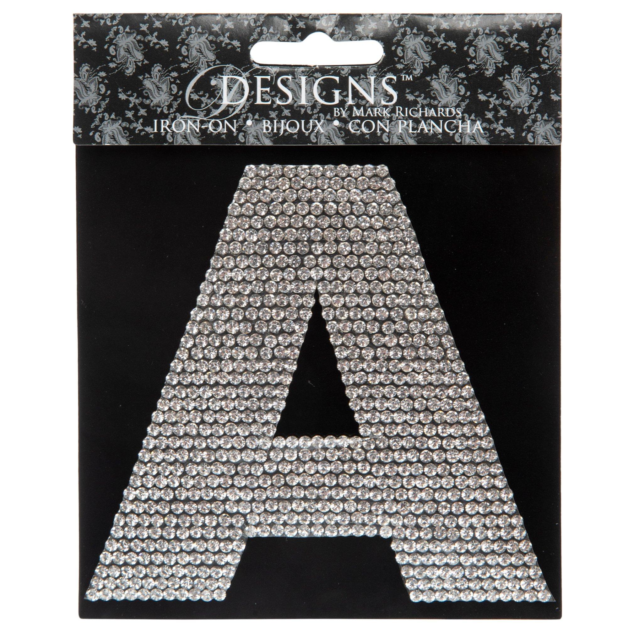 XL Iron-On Rhinestone Letters AB Crystal