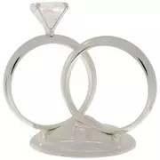 Silver Diamond Ring Cake Topper