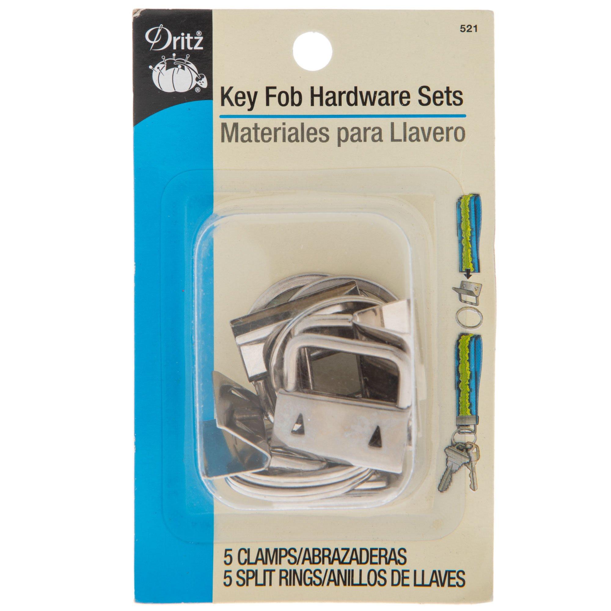 CRAFTMESTUDIO 1 inch Key Fob Hardware with Split Key Rings Holder Keychain Findings Pack of 2