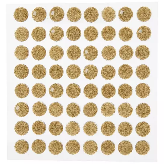 Gold Glitter Round Rhinestone Stickers, Hobby Lobby