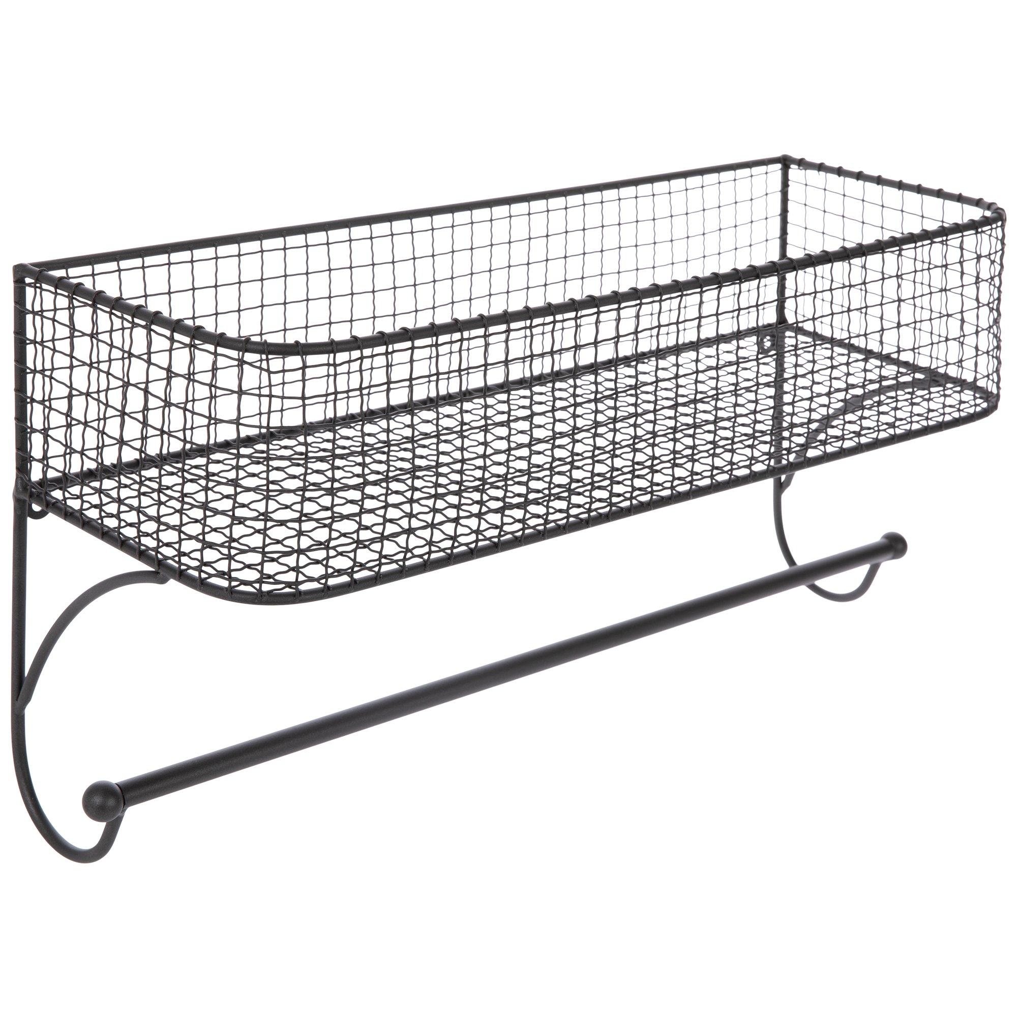 Gray Wire Metal Wall Basket With Rod Hobby Lobby 1118264