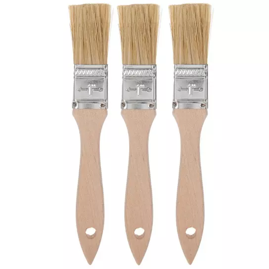Bitray Thick Chip Paint Brushes 3 Wood Stain Brushes for Painting Walls,  Cabinets Wooden Handle Paint Brush for Varnish and Paste-6pcs