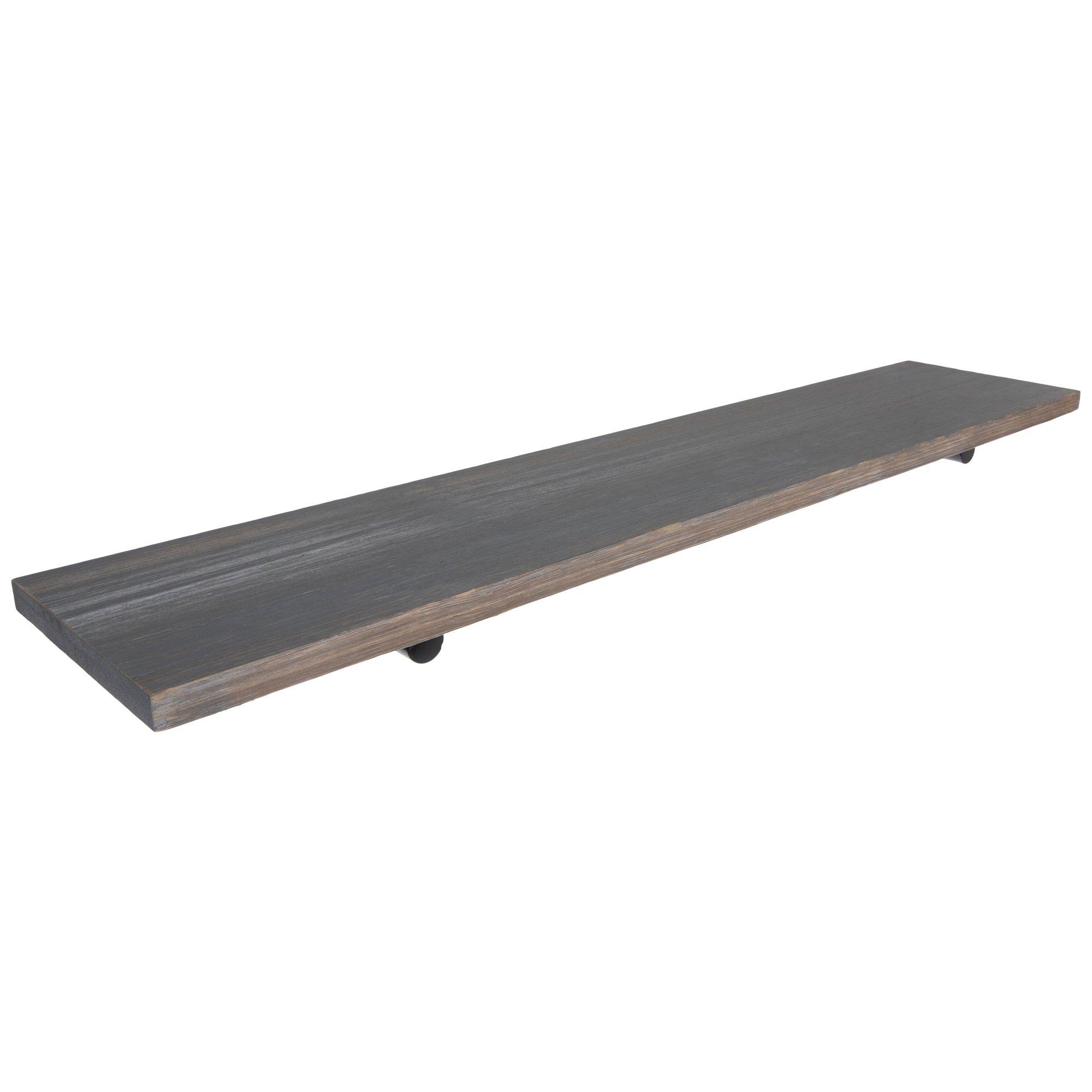 Tall Wood Wall Shelf Brushed Nickel Metal - Brightroom™ : Target