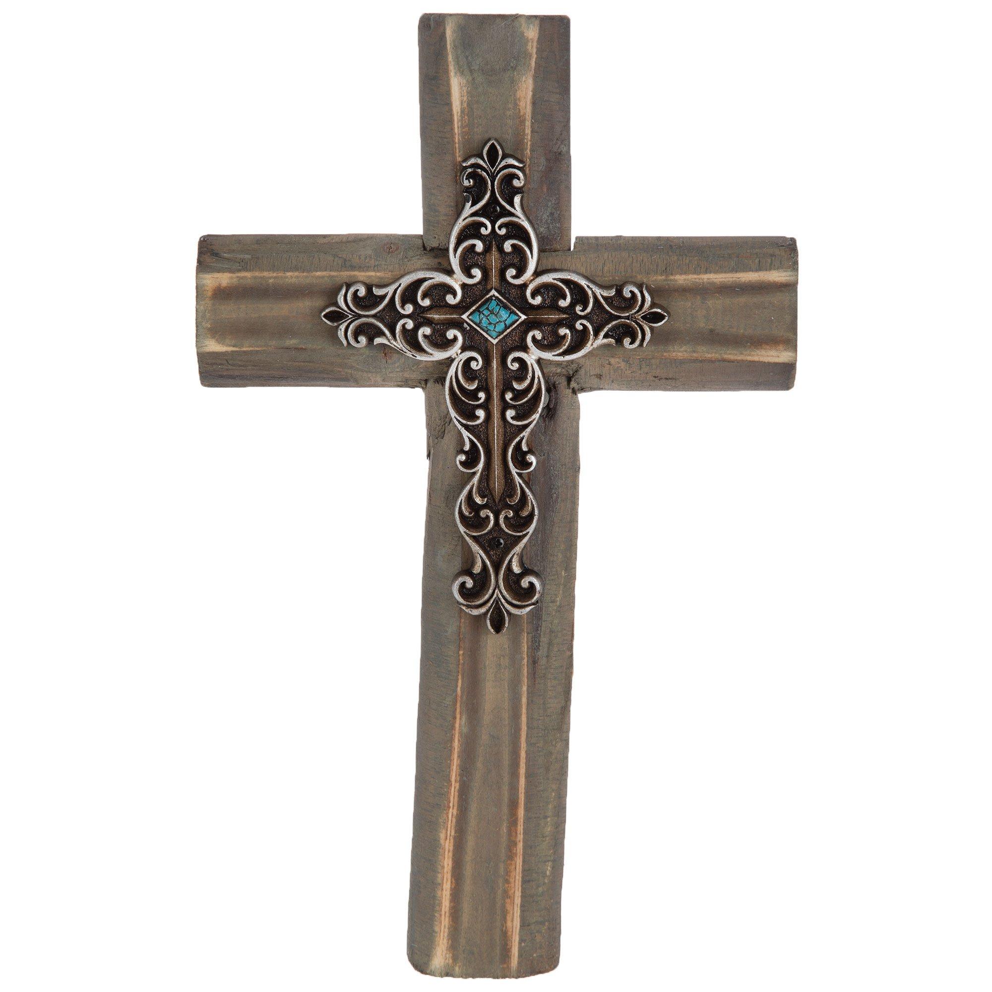 Brown & Silver Wood Wall Cross | Hobby Lobby | 1129568