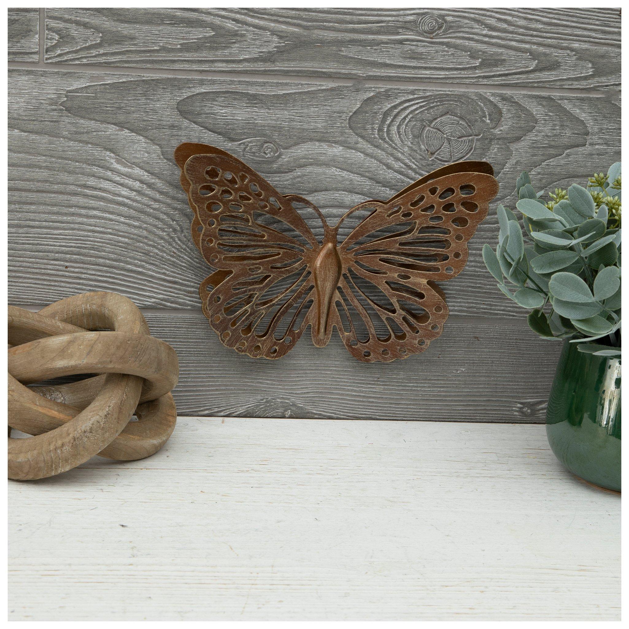 Brown Butterfly Metal Wall Decor