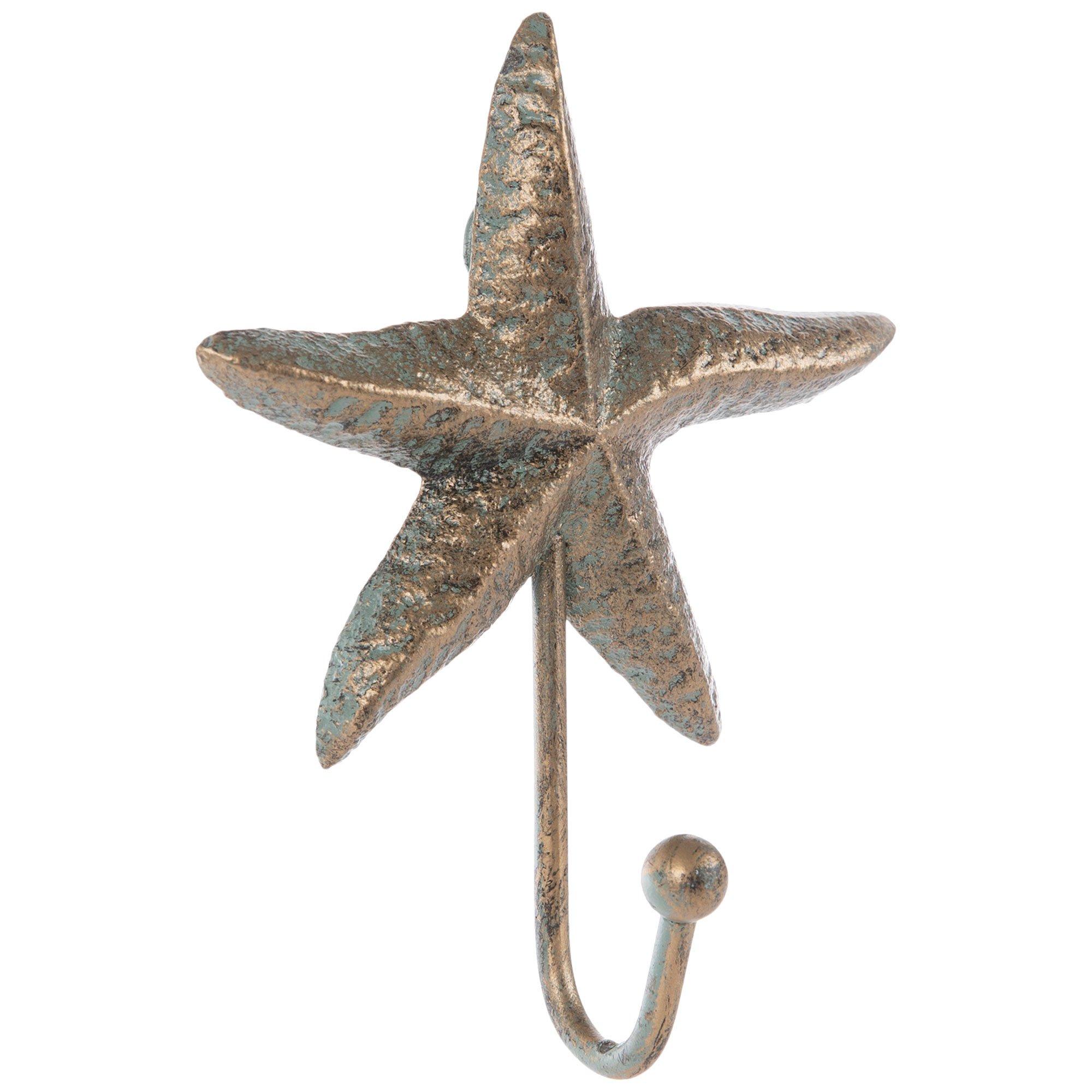  Coshar 2Pcs Cast Iron White Hook Bracket Heavy Duty Wall Hook  Starfish Wall Hooks Coastal Decorative Wall Hooks for Coats, Bags, Towels  Hanging (Starfish) : Home & Kitchen