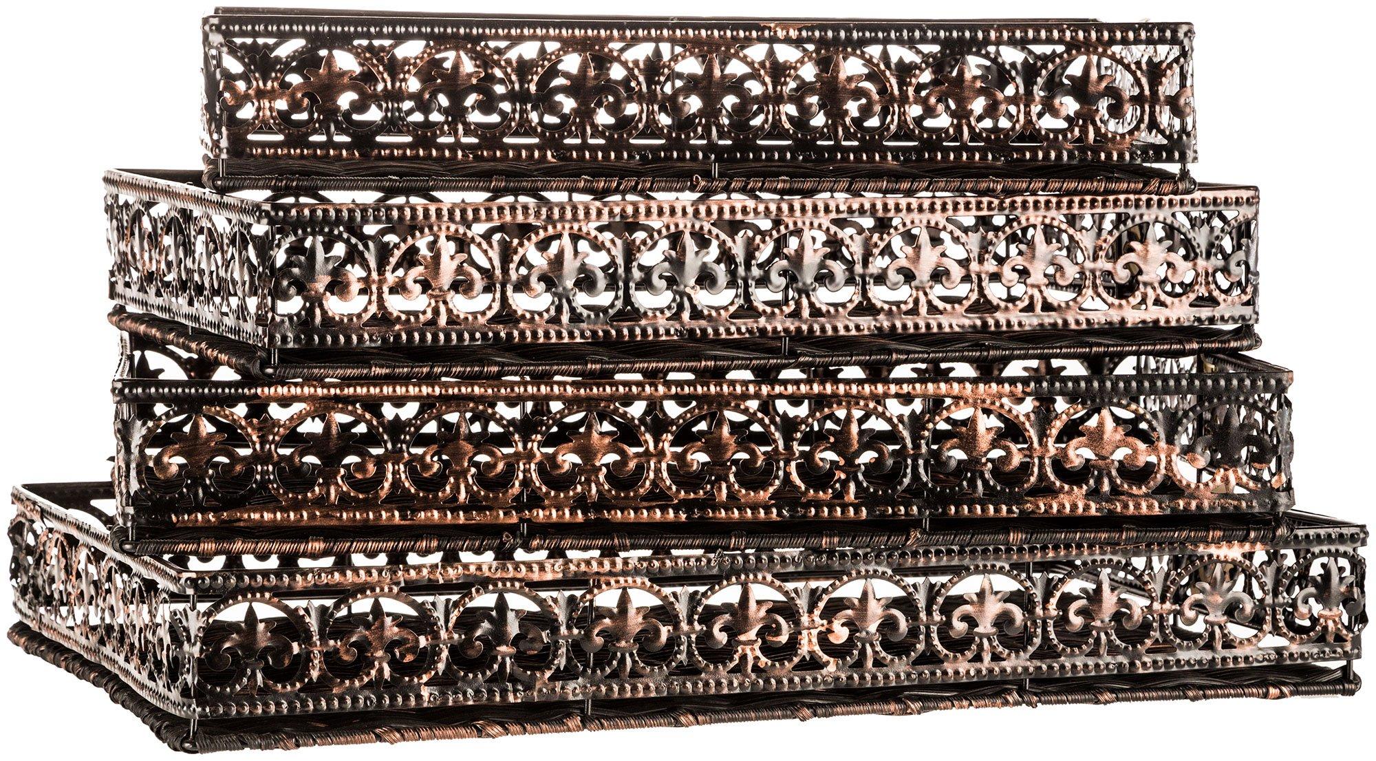 Copper & Black Rectangle Tray Set Hobby Lobby 1137959