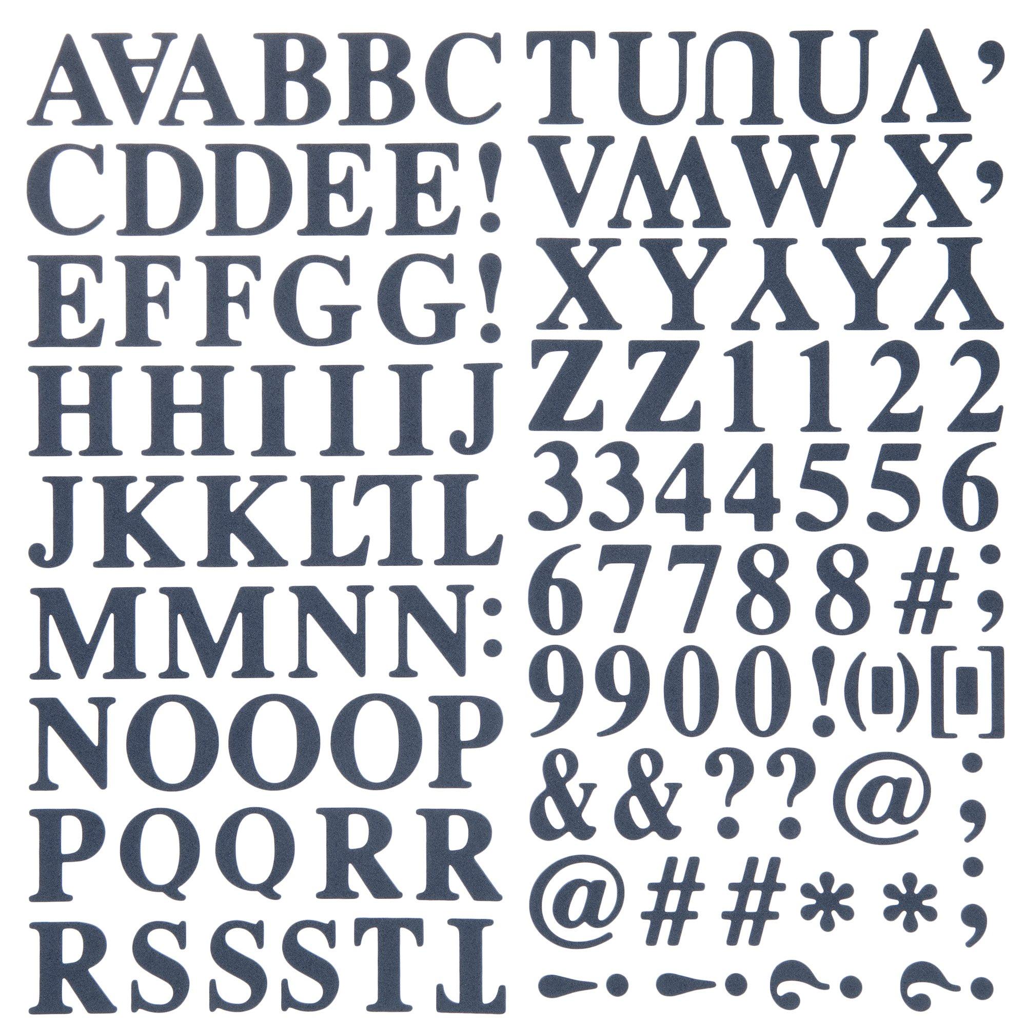 Large Navy Puffy Alphabet Stickers