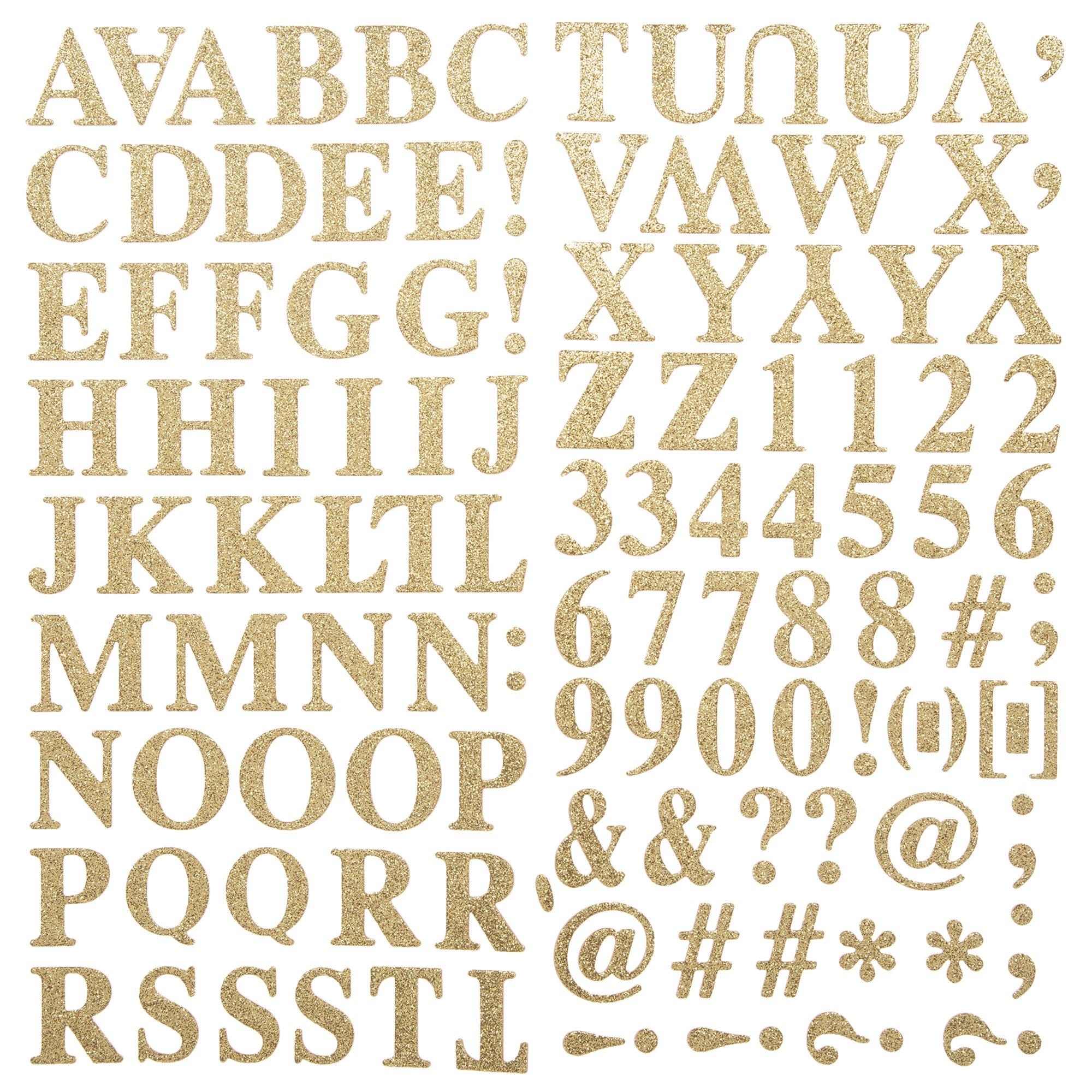  BABORUI 10 Sheets Letters Stickers, Glitter Alphabet