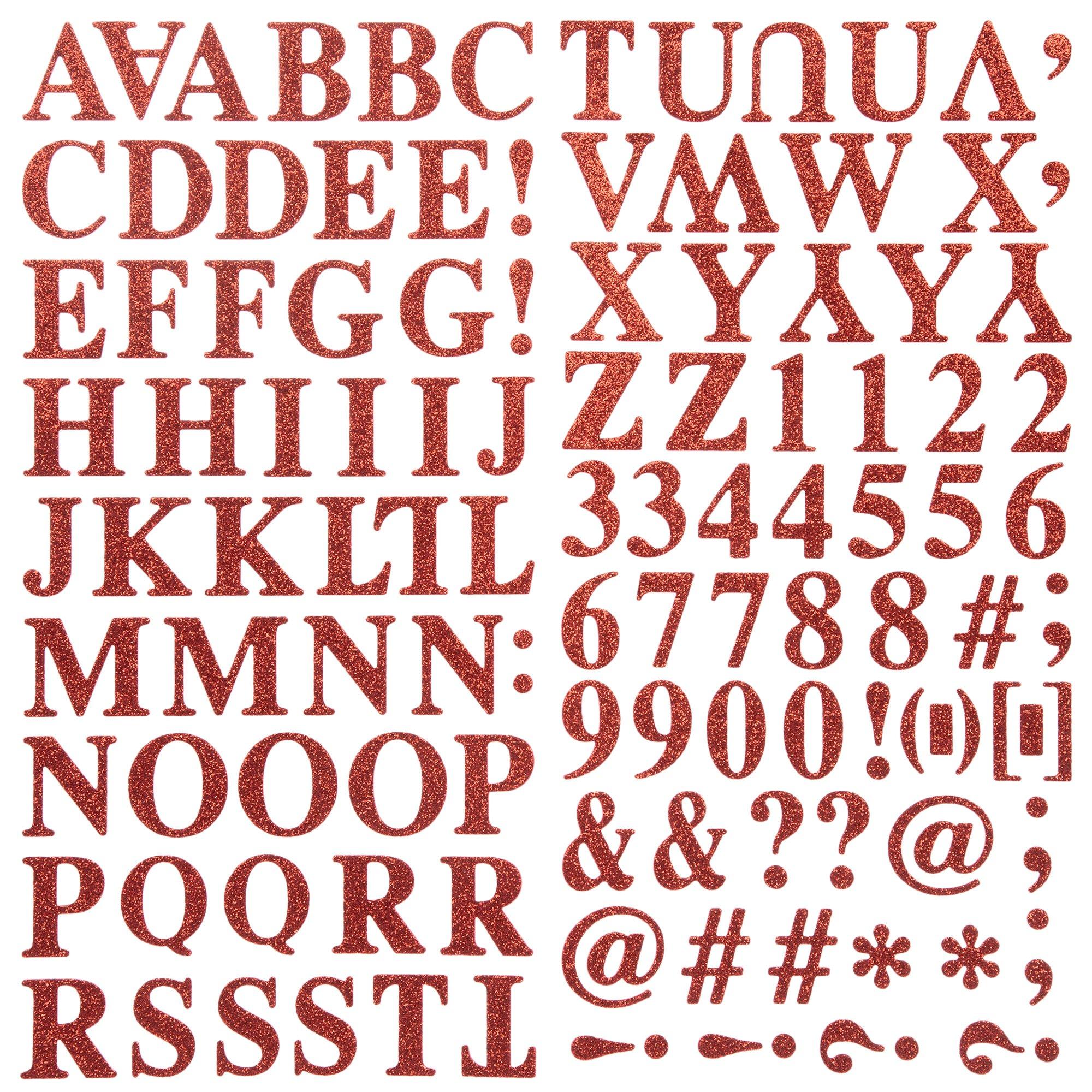Glitter Formal Alphabet Stickers