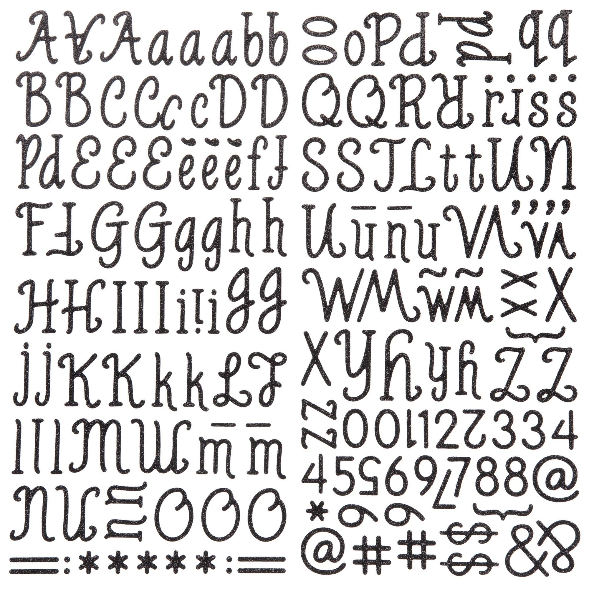 Spritz Alphabet Stickers Large Silver Block 97 Ct