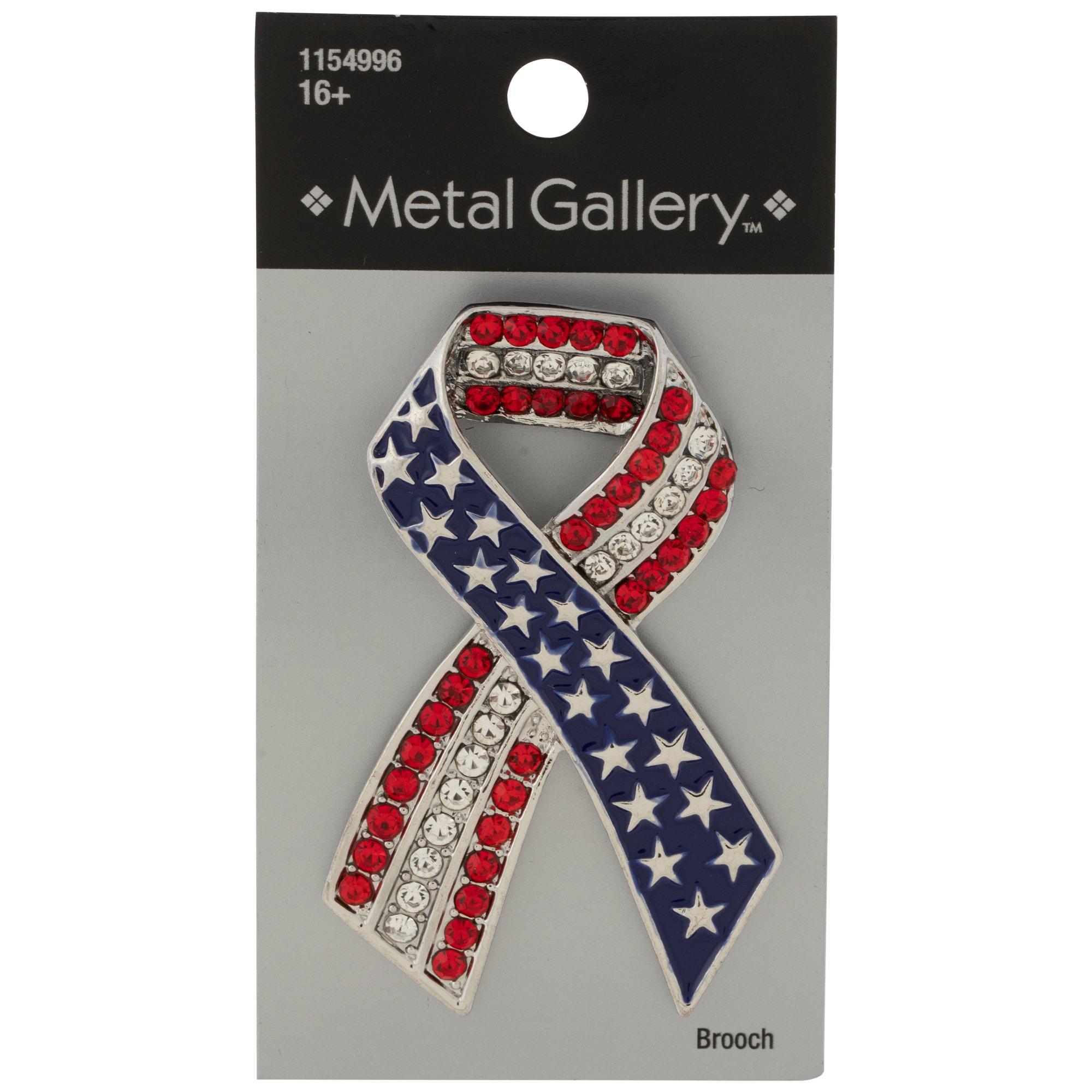 American Flag Ribbon Brooch