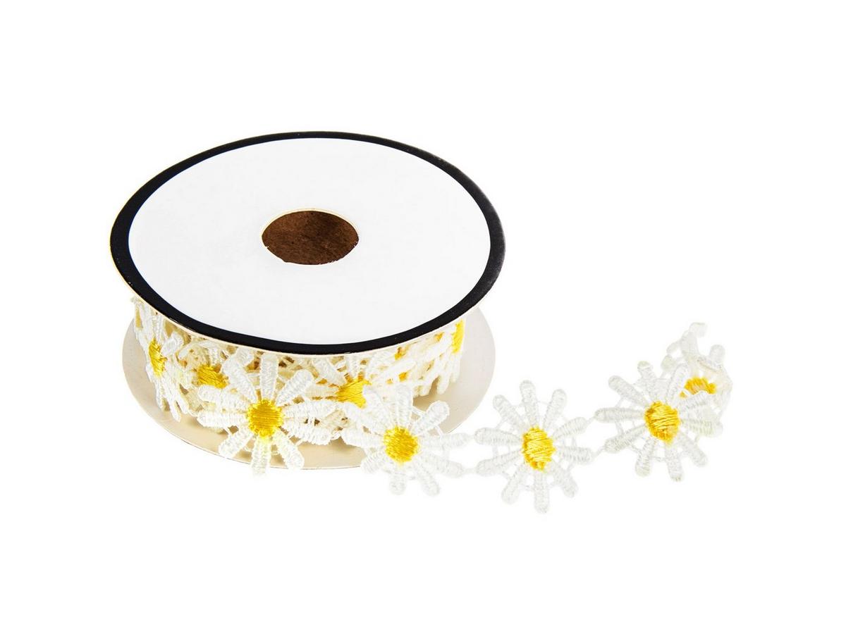 White & Yellow Daisy Trim - 7/8