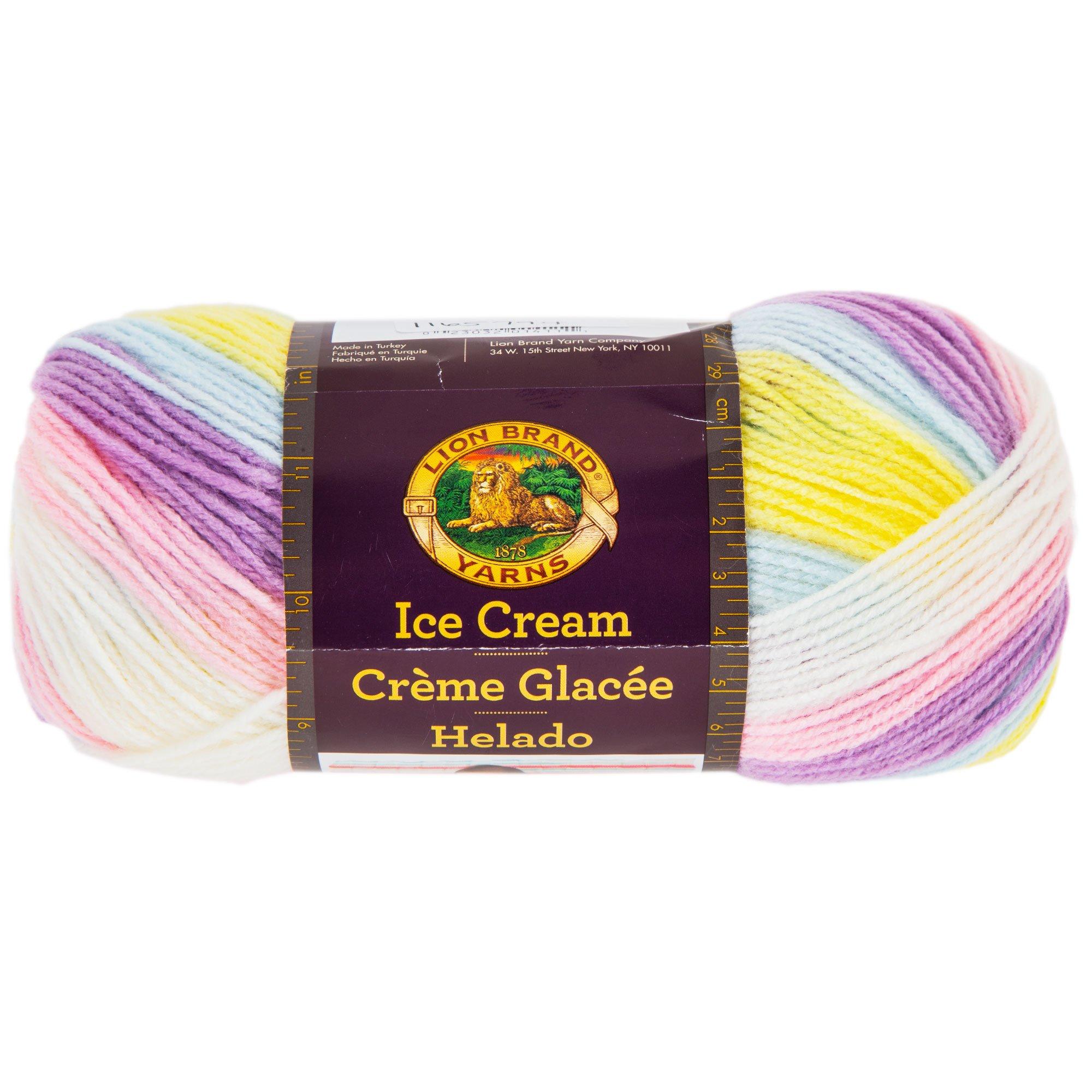 Lion Brand Ice Cream Bunny Tracks 923-224 (6-Skeins - Same Dye Lot) Baby  Sport #2 Acrylic Yarn for Crocheting and Knitting - Bundle with 1 Artsiga