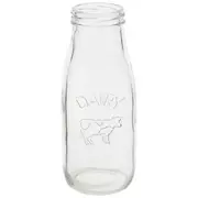 Dairy Cow Glass Milk Bottle