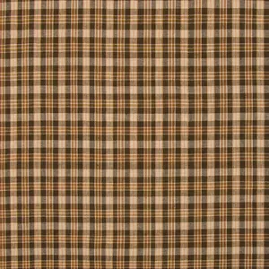 Brown Plaid Homespun Cotton Calico Fabric