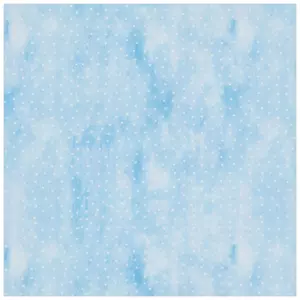 Blue & White Cloudy Stars Cotton Calico Fabric