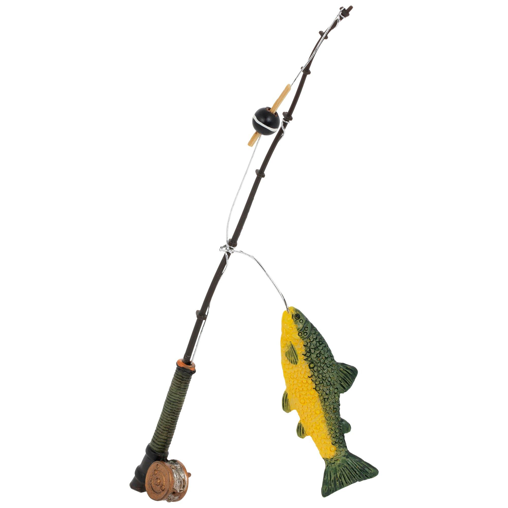 Zerodeko 2PCS Mini Fishing Poles for Crafts, Dollhouse Fishing Pole Rod  1:12, Mini Fishing Pole Model for Mini House Decoration