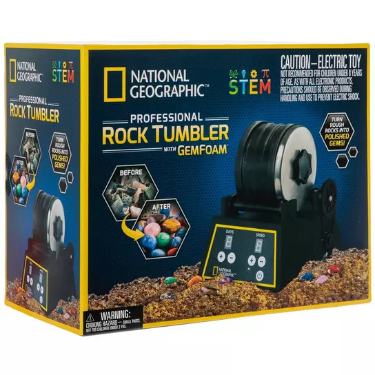 National Geographic Heavy Duty Rock Tumbler Polisher Machine Kit Stone  Maker NEW