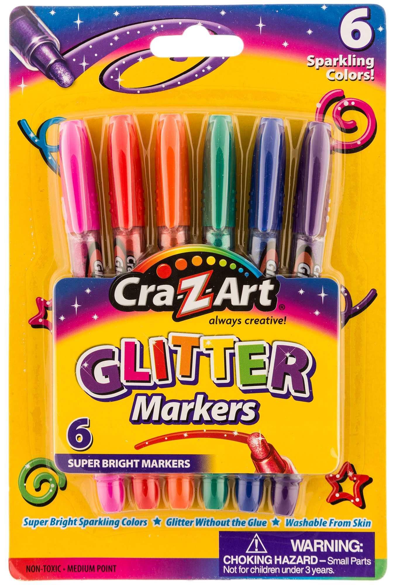 Super Bright Glitter Markers - 6 Piece Set, Hobby Lobby