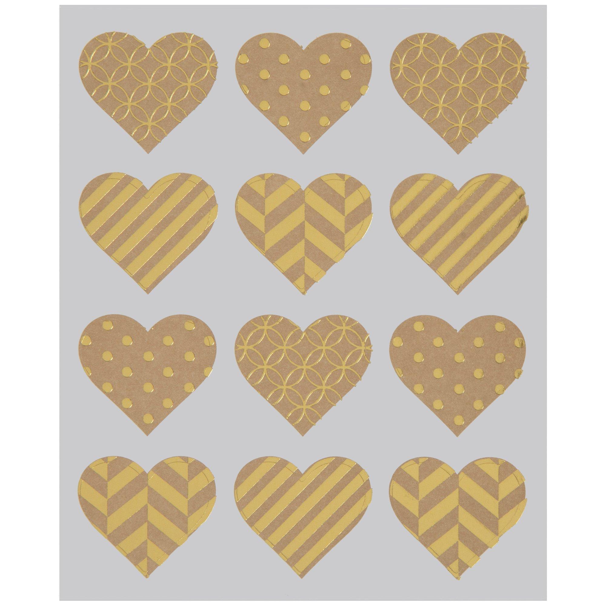 Patterned Heart Foil Stickers Hobby Lobby 1201060