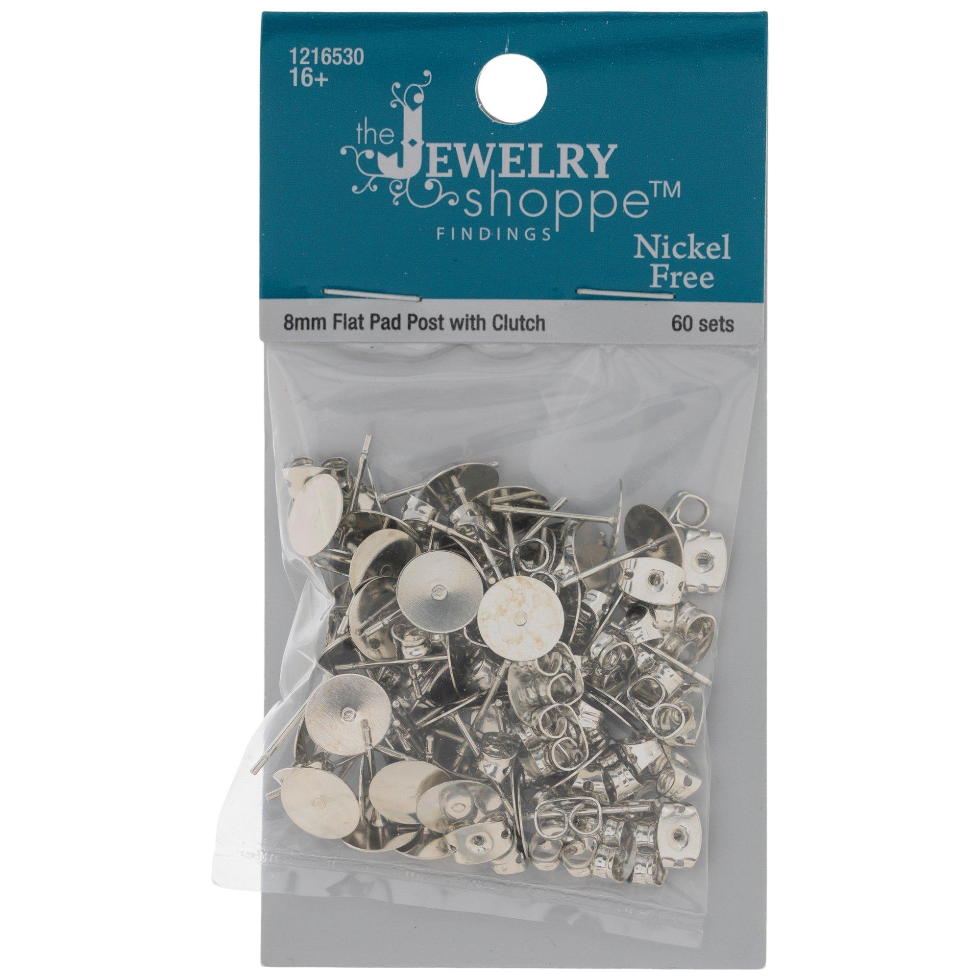 200PCS Nickel-free Stainless Steel Earrings Posts Flat Pad