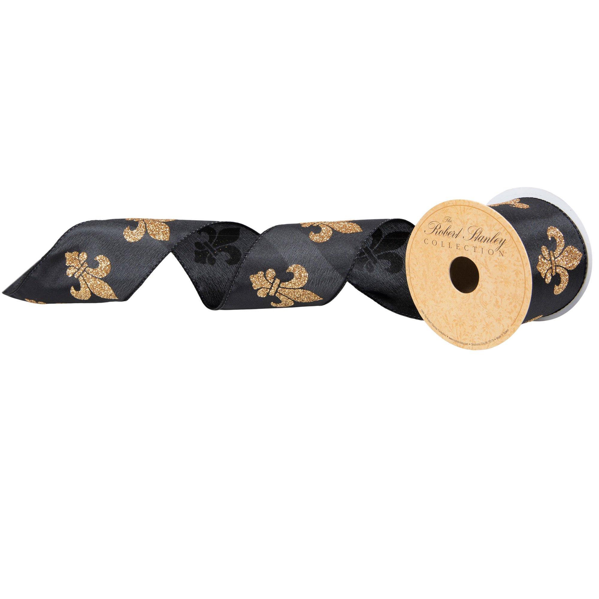 Metallic Gold Reversible Ribbon & Peace Love Joy Black Ribbon Set