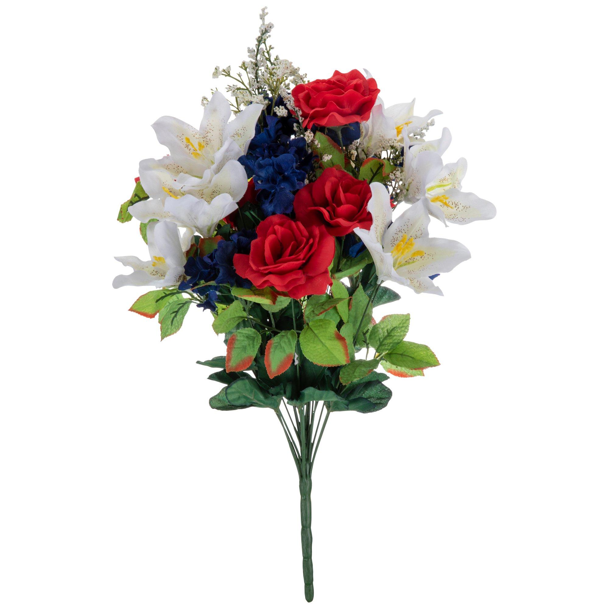 Blue Lily Bush 35cm  Florist Wedding and Craft Supplies Ltd