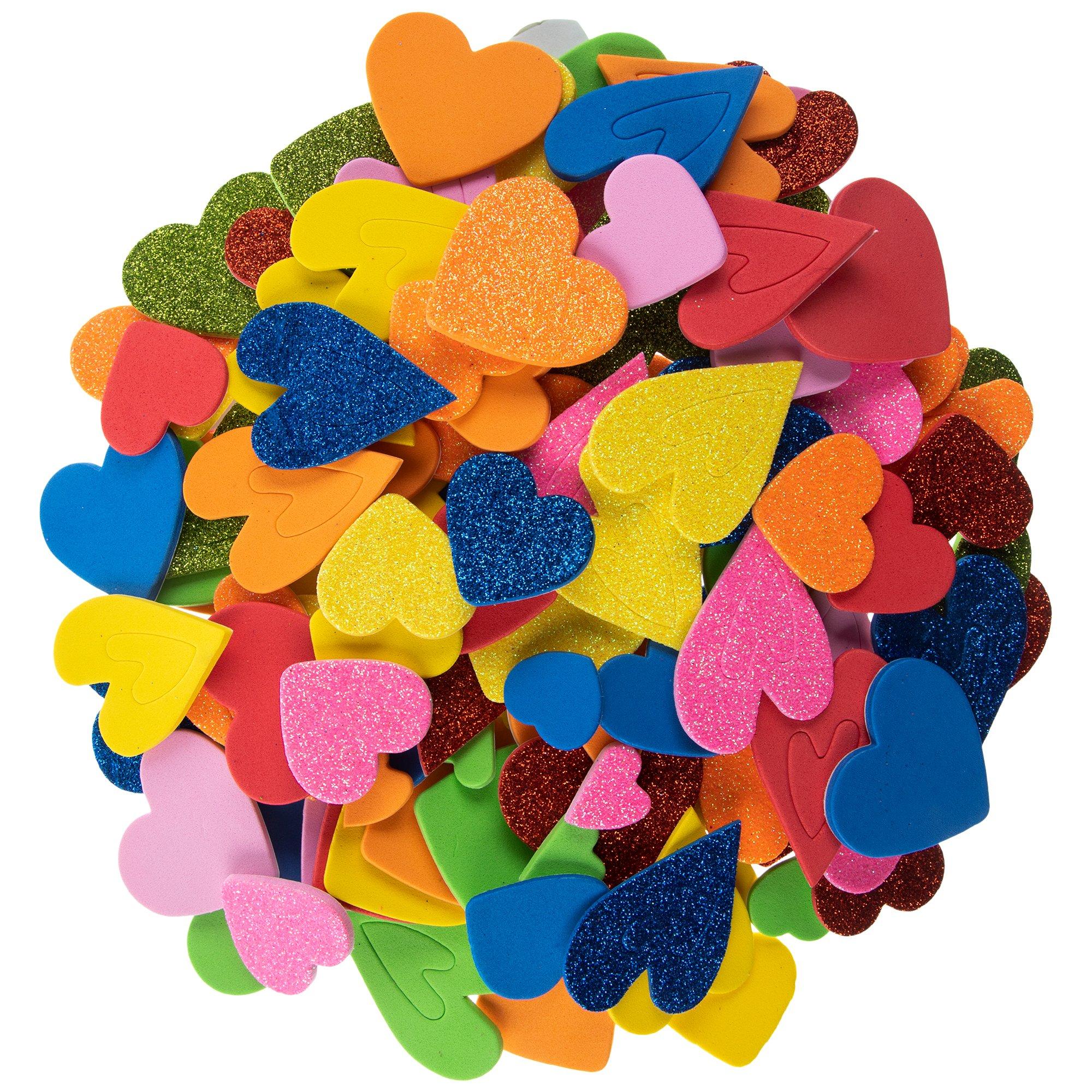  Cooraby 600 Pieces Heart Foam Stickers Self-Adhesive