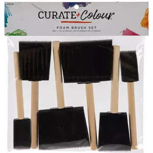 Hello Hobby Variety Craft Black Foam Brush 4pc Set, Adult, Teens