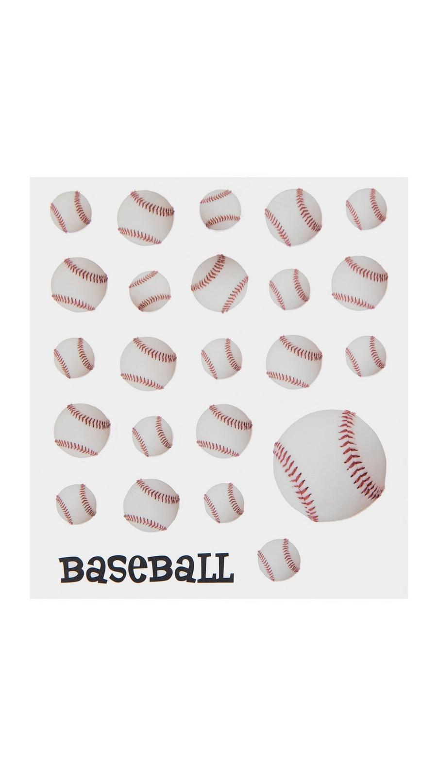 50 Pack Baseball Sport Stickers - Sports Emblem Decor For Scrapbooks, Crafts & DIY Projects
