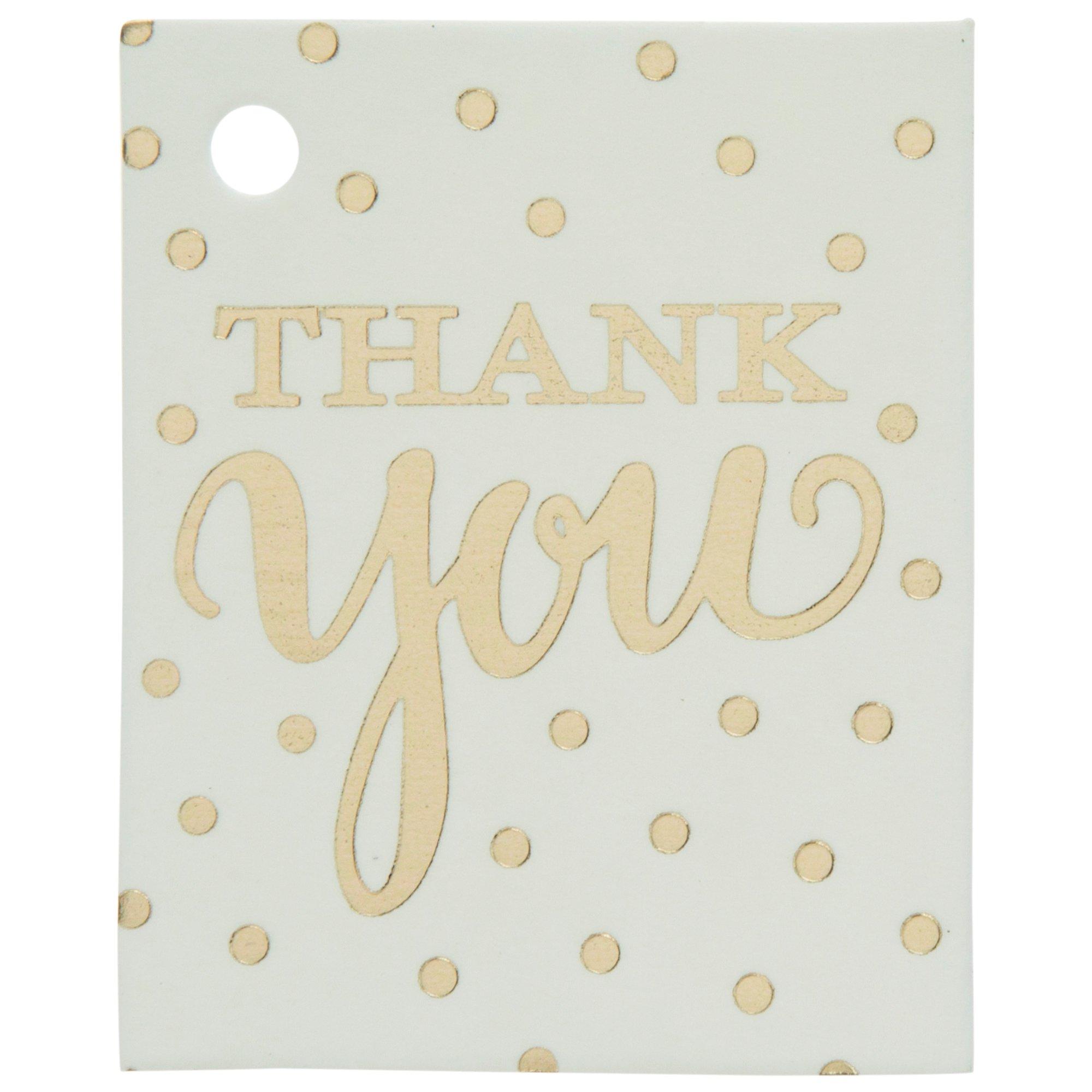 White & Gold Polka Dot Thank You Favor Tags Hobby Lobby 1232578