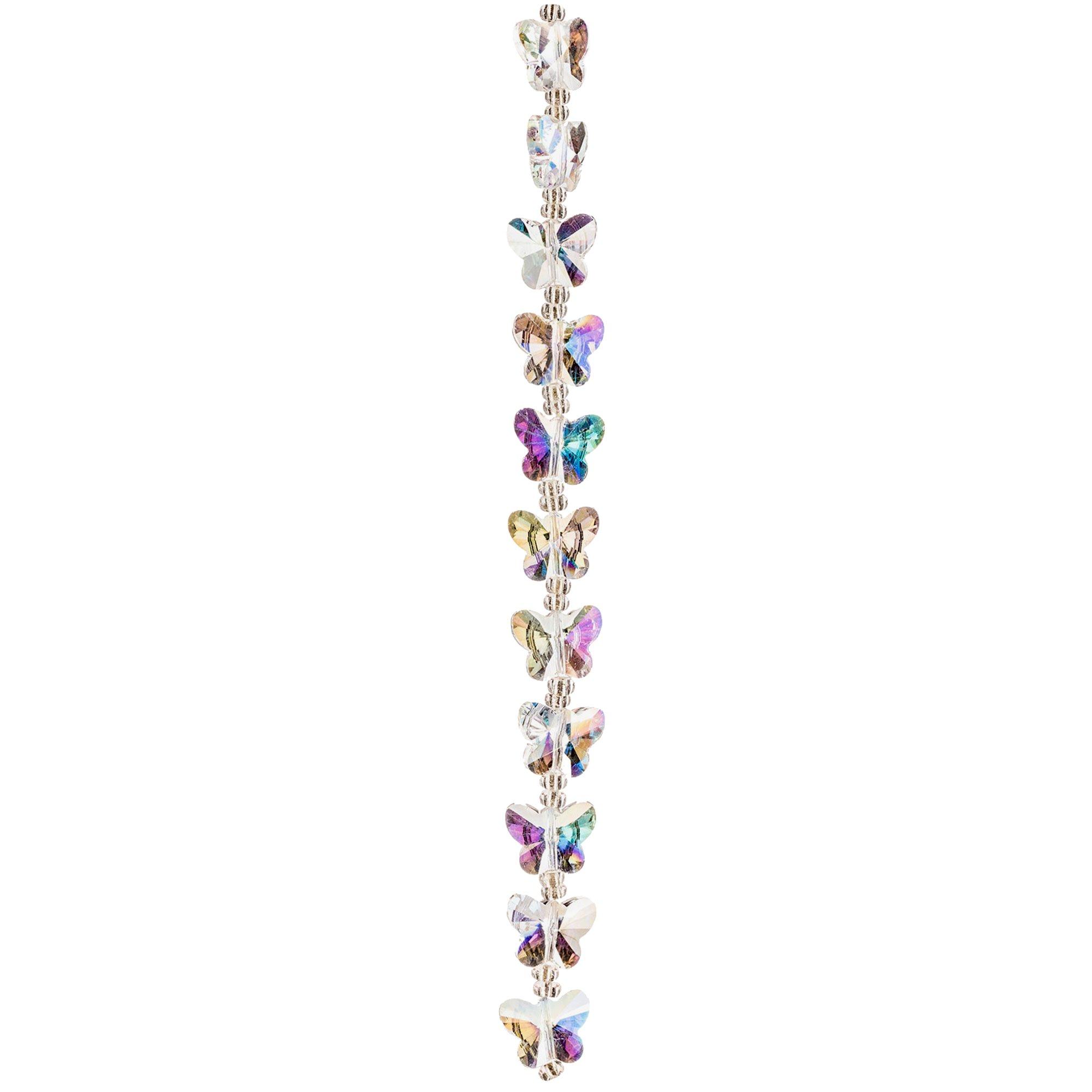 Crystal AB Gemcut Butterfly Glass Bead Strand, Hobby Lobby