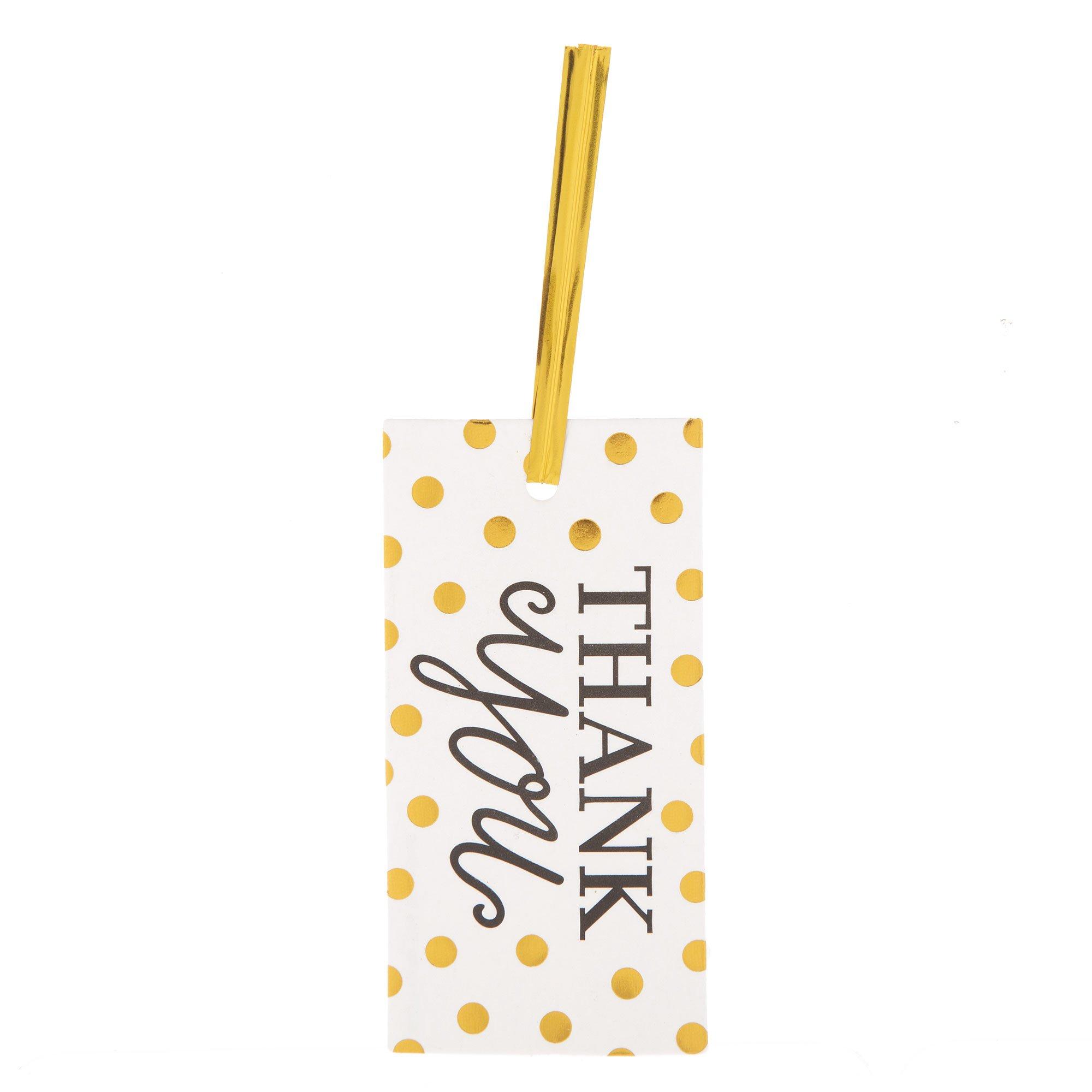 White & Gold Polka Dot Thank You Tags | Hobby Lobby | 1245281
